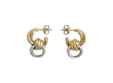 Bottega Veneta Knot Earrings "Silver/Yellow Gold"