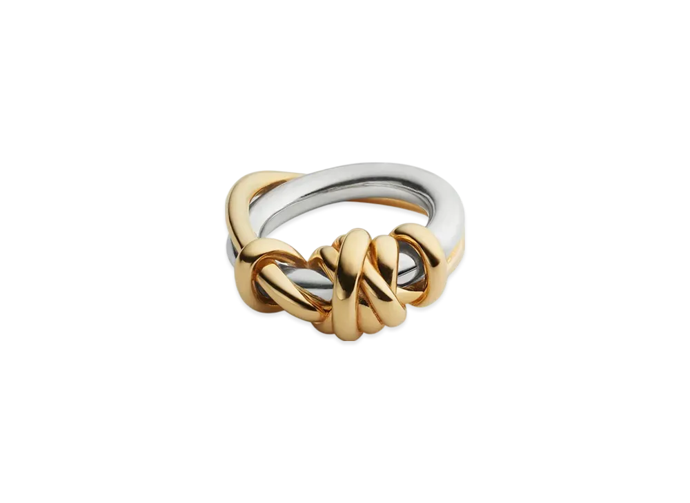 Bottega Veneta Knot Ring "Silver/Yellow Gold"