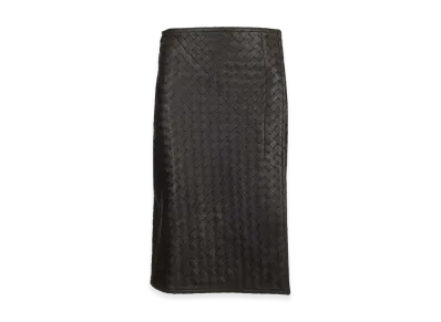 Bottega Veneta Women's Leather Pencil Skirt "Brown"