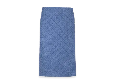 Bottega Veneta Women's Leather Pencil Skirt "Light Blue"