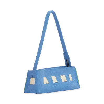MARNI Denim Museo Baguette Bag "Cobalt"