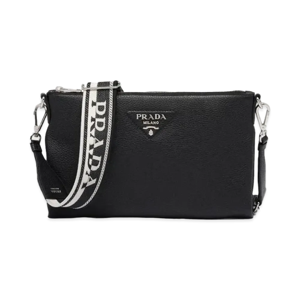 PRADA Leather Shoulder Bag "Black"