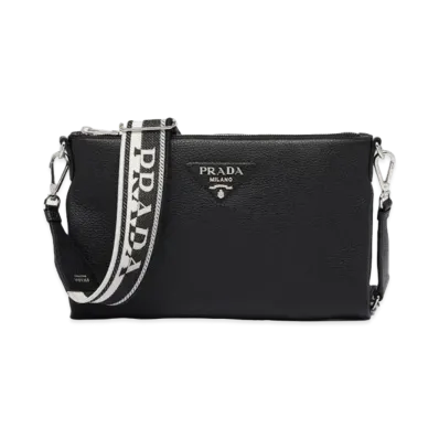 PRADA Leather Shoulder Bag "Black"