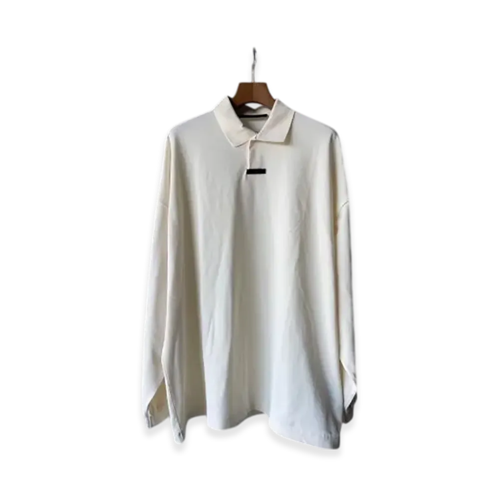 FEAR OF GOD ESSENTIALS Pique Long Sleeve Polo "Shell"