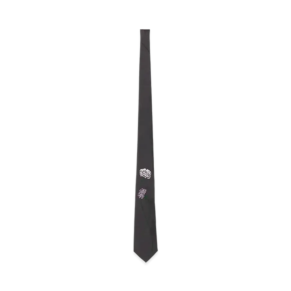 Yohji Yamamoto POUR HOMME Floral Pattern JQ Derby Tie B "Grey"