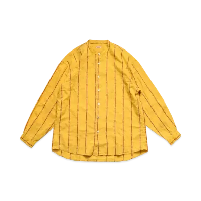 KAPITAL Cotton Linen Sham Strike Ripe Band Color Shirt "Yellow"