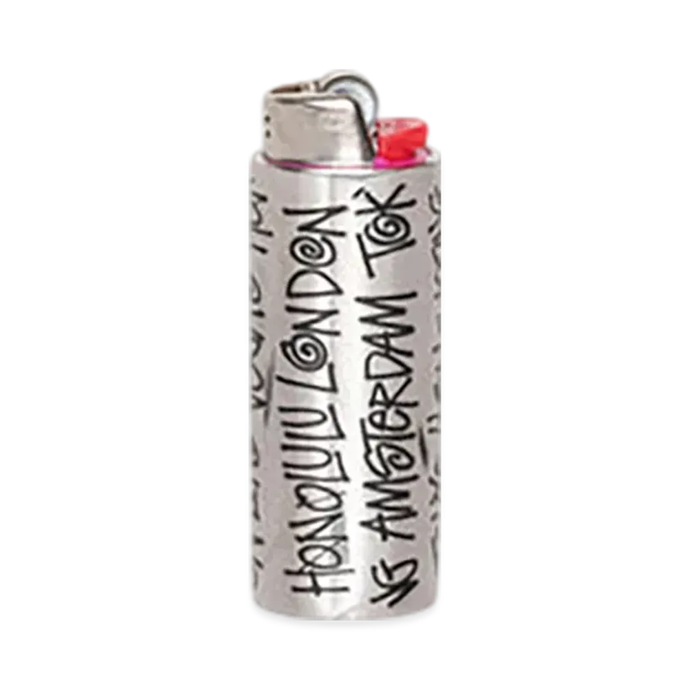 Stussy City Metal Lighter Case "Silver"