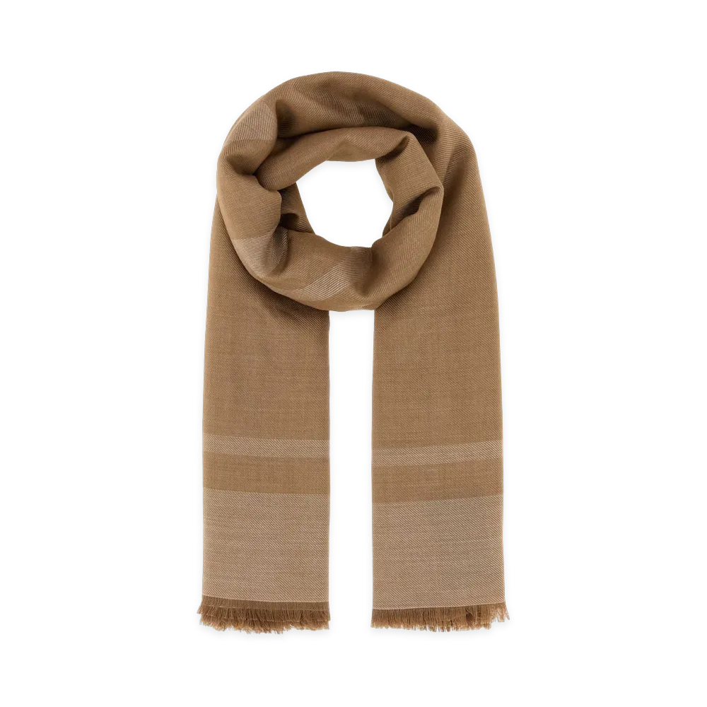 Saint Laurent Women's Biscuit Cashmere Blend Scarf "Brun"