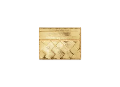 Bottega Veneta Intrecciato Credit Card Case "Gold"