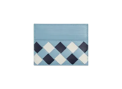 Bottega Veneta Intrecciato Credit Card Case "Abyss/Ice/White"