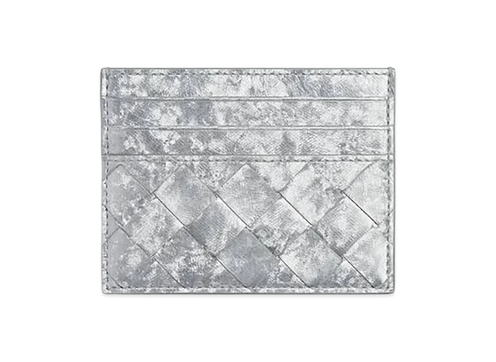 Bottega Veneta Intrecciato Credit Card Case "Silver"