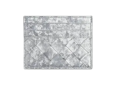 Bottega Veneta Intrecciato Credit Card Case "Silver"