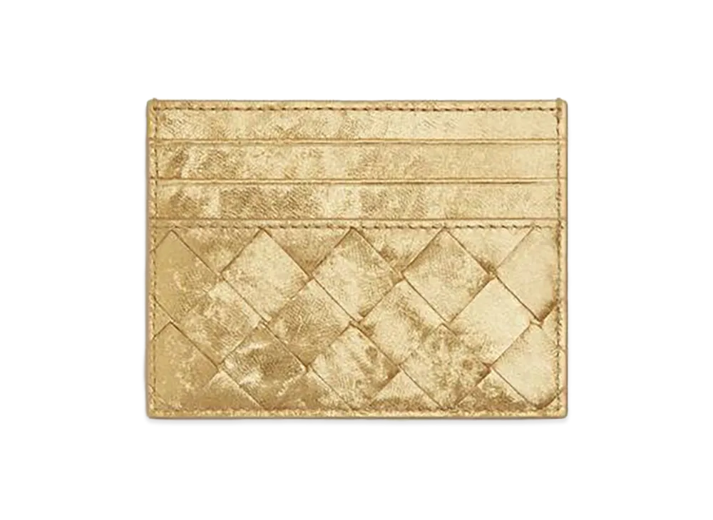 Bottega Veneta Intrecciato Credit Card Case "Gold"