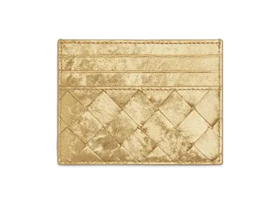 Bottega Veneta Intrecciato Credit Card Case "Gold"