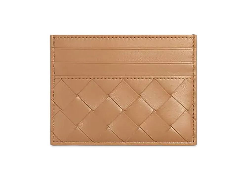 Bottega Veneta Intrecciato Credit Card Case "Pale Brown"