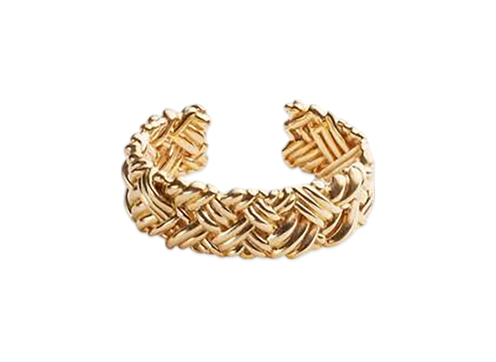 Bottega Veneta Intreccio Large Cuff Bracelet "Yellow Gold"