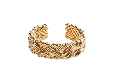 Bottega Veneta Intreccio Large Cuff Bracelet "Yellow Gold"