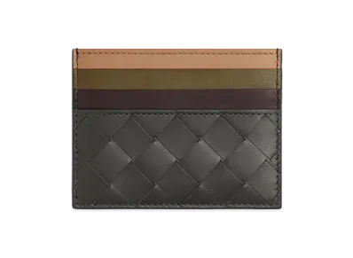Bottega Veneta Intrecciato Credit Card Case "Graphite/Rainbow"