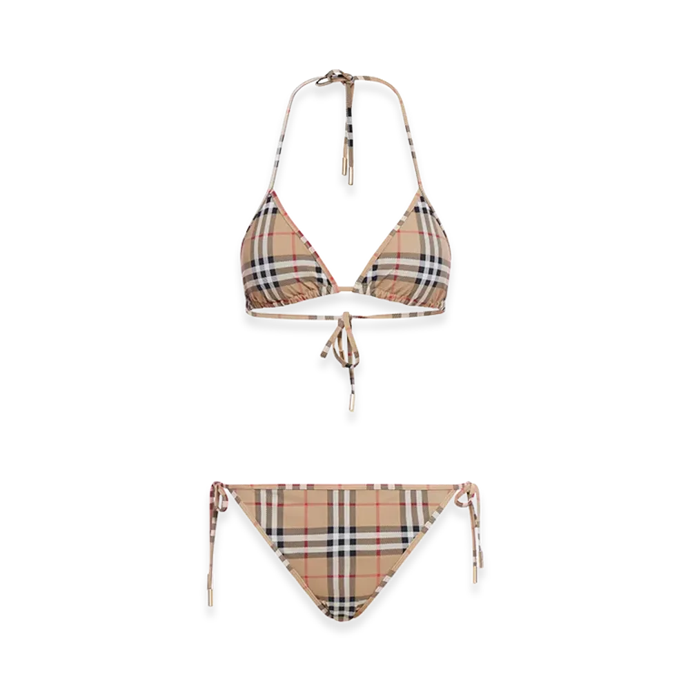 Burberry Women's Vintage Check Triangle Bikini "Beige"