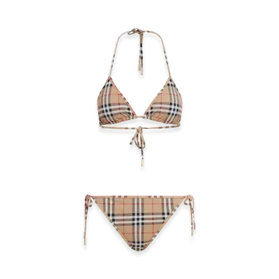 Burberry Women's Vintage Check Triangle Bikini "Beige"