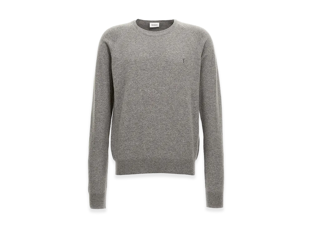 Saint Laurent Logo Embroidery Sweater "Gray"