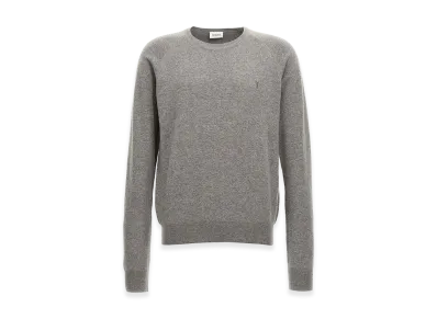 Saint Laurent Logo Embroidery Sweater "Gray"