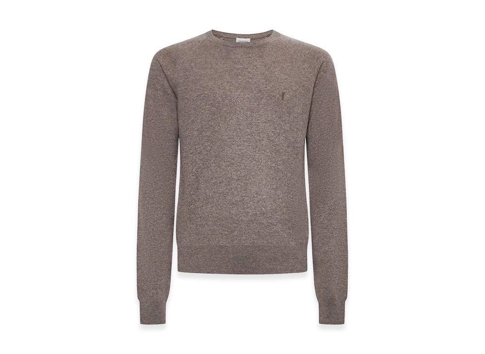 Saint Laurent Logo Embroidery Sweater "Beige"