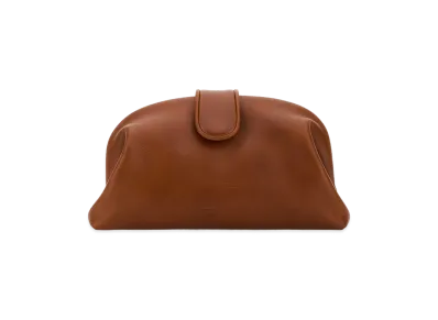 Bottega Veneta Women's Caramel Leather Teen Lauren 1980 Clutch "Camel"
