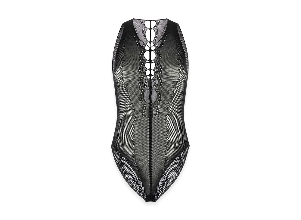 Saint Laurent Women's Mesh Bodysuit "Black"