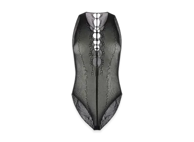 Saint Laurent Women's Mesh Bodysuit "Black"
