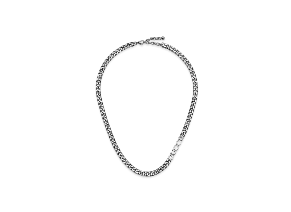 GUCCI Chain Necklace with Script "Palladium"