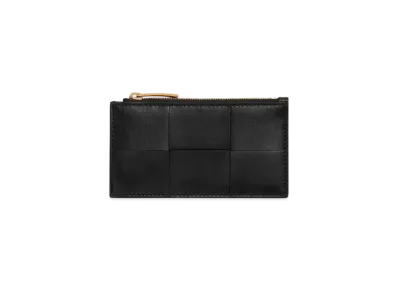 Bottega Veneta Cassette Zippered Card Case "Black"