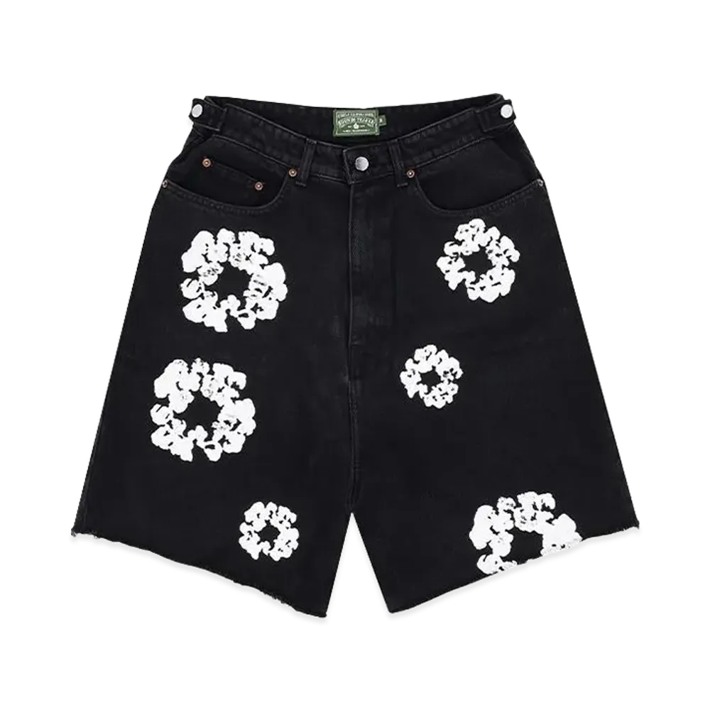 DENIM TEARS Cotton Wreath Denim Shorts "Black"