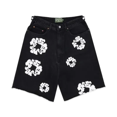 DENIM TEARS Cotton Wreath Denim Shorts "Black"