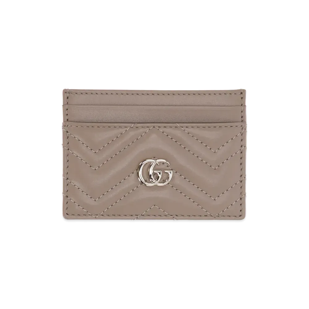 GUCCI Women's Leather GG Marmont Card Holder "Beige"