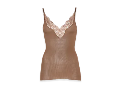 Saint Laurent Women's Silk Tank Top "Brown"