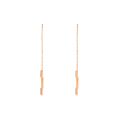 GUCCI Link To Love Chain Earrings With Gucci Bar "Pink"