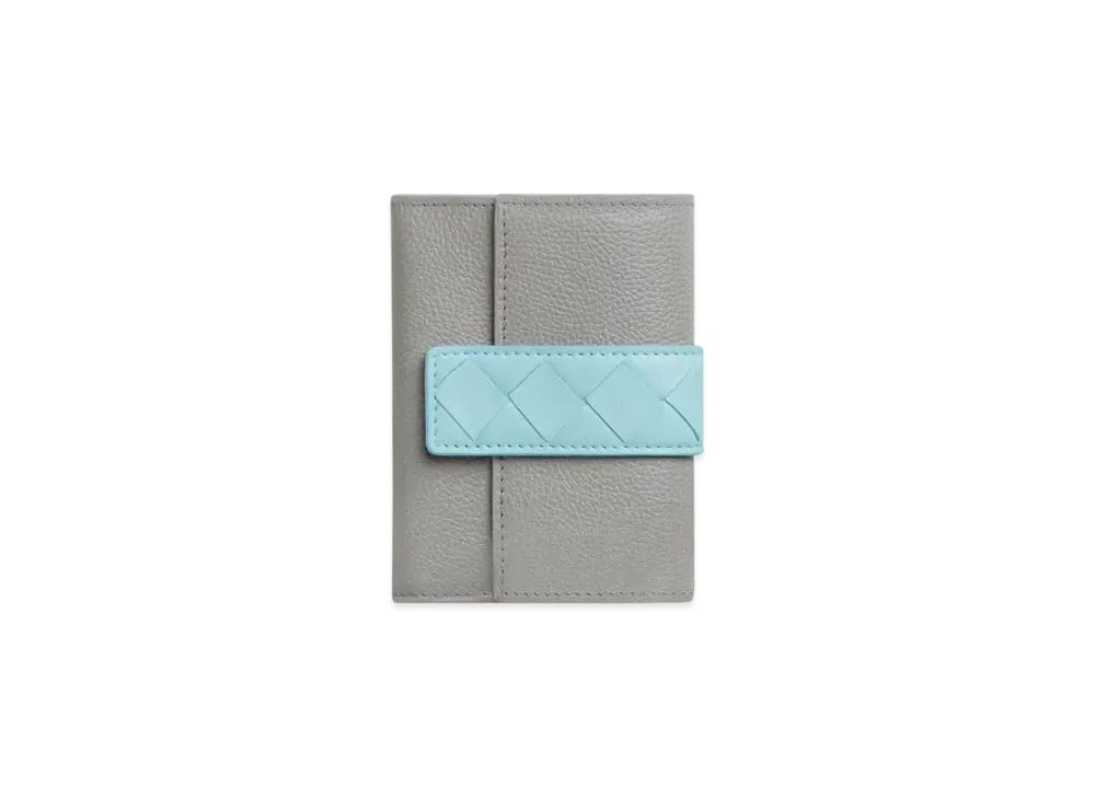 Bottega Veneta Tag Tri-Fold Zip Wallet "Sterling/Zenith/Dark Praline"