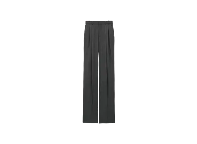 Saint Laurent Women's Wide-Leg Pants in Cashmere "Anthracite"