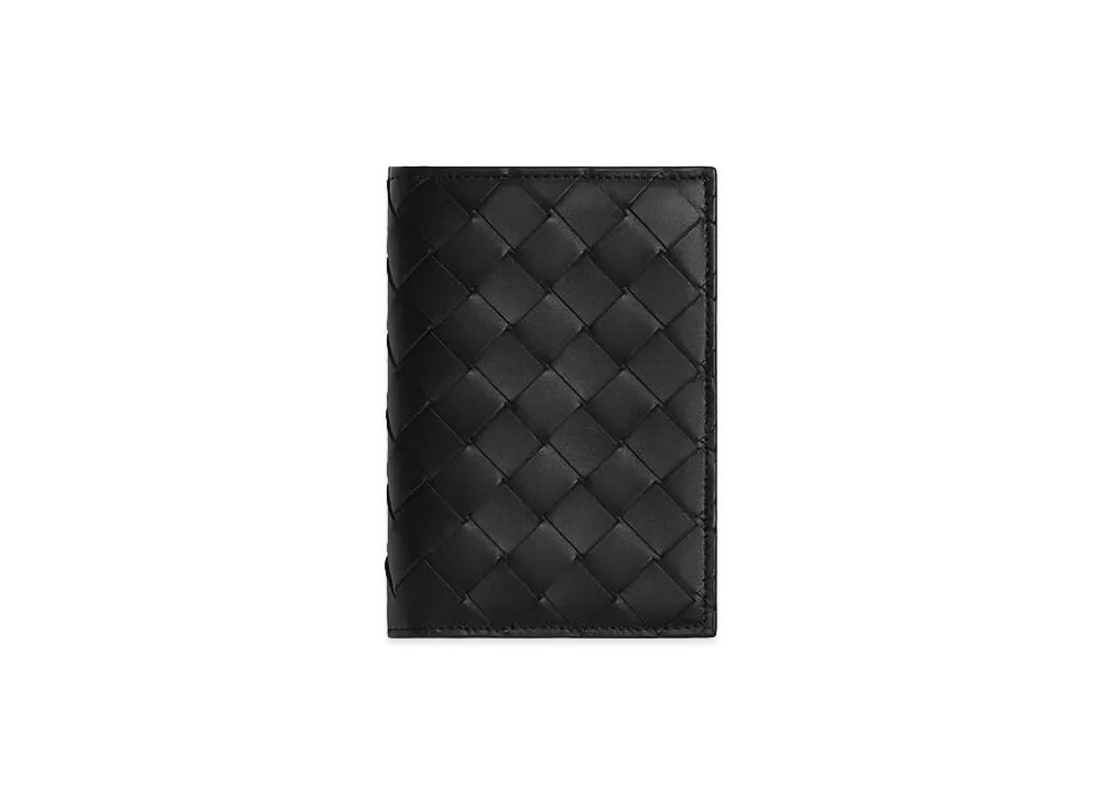 Bottega Veneta Intrecciato Medium Bi-fold L-Zip Wallet "Black"