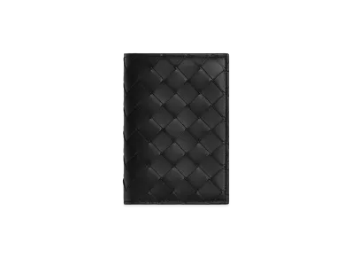 Bottega Veneta Intrecciato Medium Bi-fold L-Zip Wallet "Black"