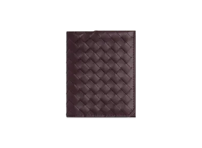 Bottega Veneta Intrecciato Piccolo Flap Card Case "Dark Barolo"