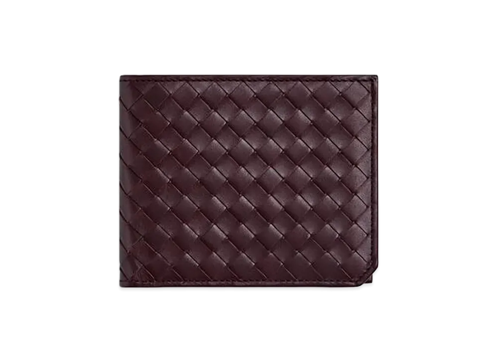 Bottega Veneta Intrecciato Piccolo Bi-fold Wallet "Dark Barolo"