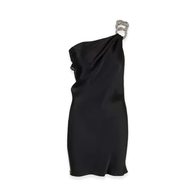 STELLA McCARTNEY Women's Falabella One-Shoulder Mini Dress "Black"