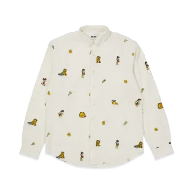 PALACE GARFIELD BOOJIE SHIRT "Beige White"