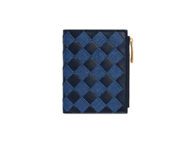 Bottega Veneta Intrecciato Small Bi-Fold Wallet "Abyss/Indigo"