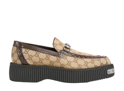 GUCCI Horsebit GG Creeper Loafer "Beige/Ebony"