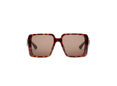 GUCCI Specialized Fit Square Sunglasses Interlocking G "Tortoise Shell"