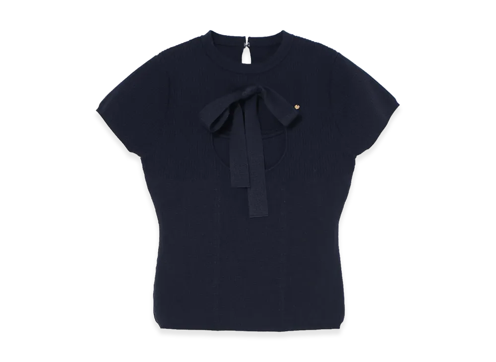 ANDMARY Women's Emily Ribbon Knit Tops "Navy"