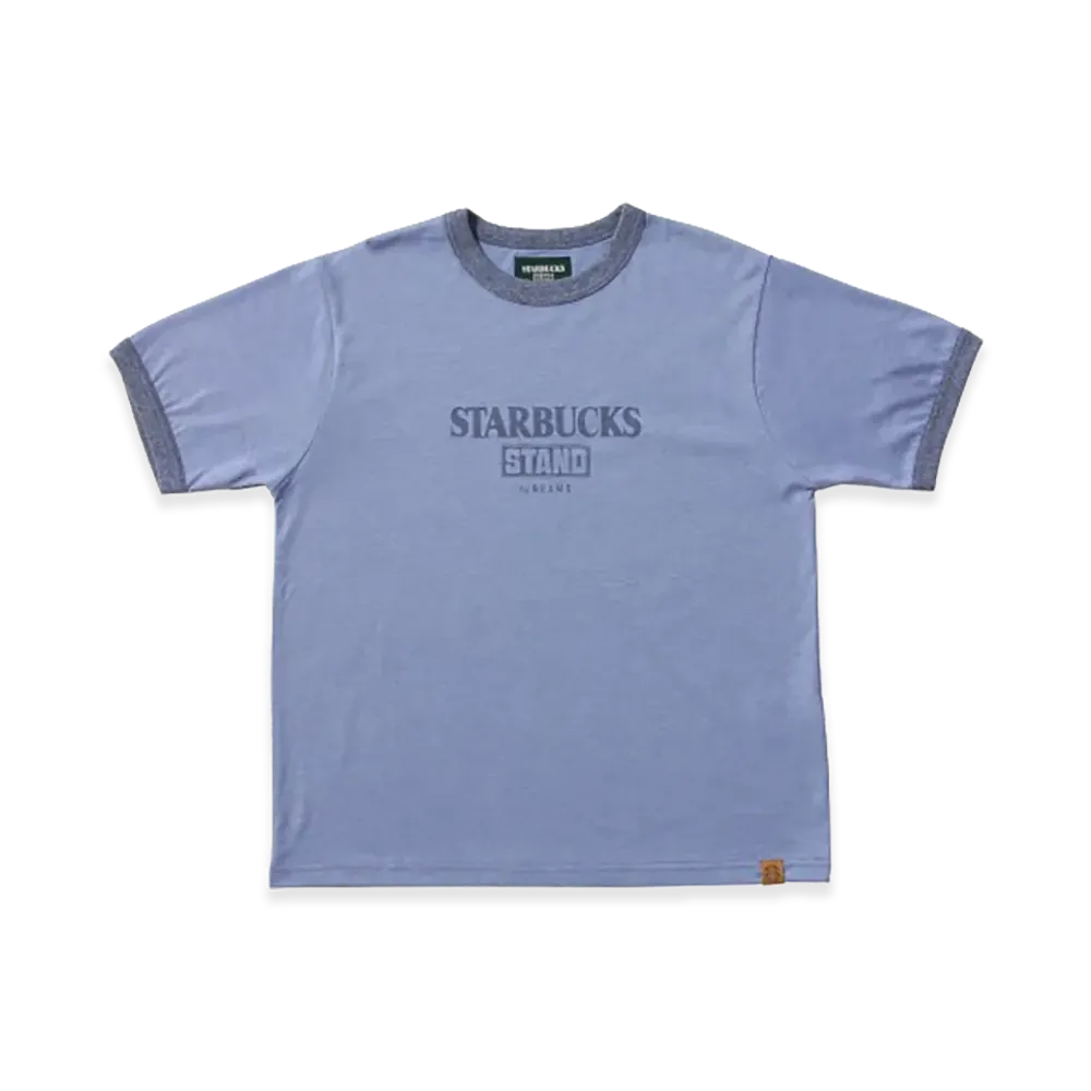 STARBUCKS STAND x BEAMS Logo Ringer T-Shirt "Heather Blue"